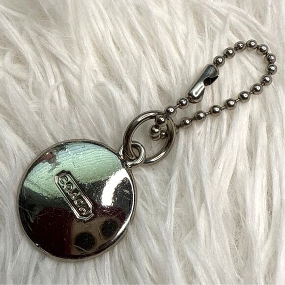 1" Coach Metal Circle Replacement Hangtag Hang Tag Bag Charm - Picture 2 of 2
